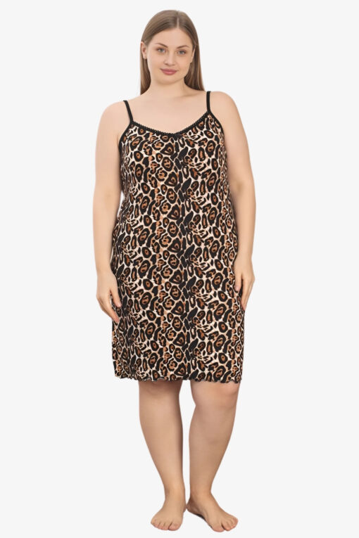 Γυναικείο νυχτικό τιράντα homewear D5241 - ΛΕΟΠΑΡ, XXL - Image 4