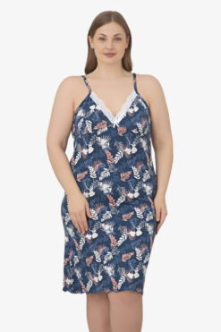 Γυναικείο νυχτικό τιράντα homewear D5259 - ΠΟΛΥΧΡΩΜΟ, XXL