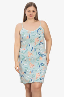Γυναικείο νυχτικό τιράντα homewear L5241 - ΠΟΛΥΧΡΩΜΟ, XXL