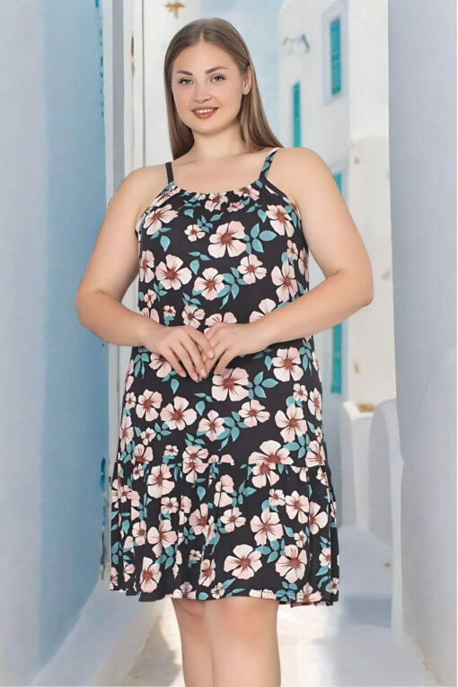 Γυναικείο νυχτικό τιράντα homewear R5226 - ΠΟΛΥΧΡΩΜΟ, L - Image 2