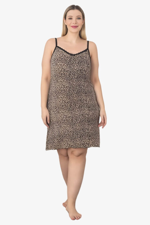 Γυναικείο νυχτικό τιράντα homewear R5241 - ΛΕΟΠΑΡ, XXL - Image 4