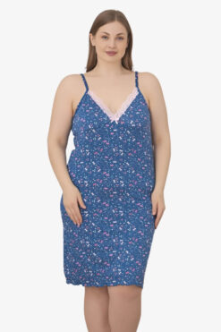 Γυναικείο νυχτικό τιράντα homewear R5259 - ΠΟΛΥΧΡΩΜΟ, XXL