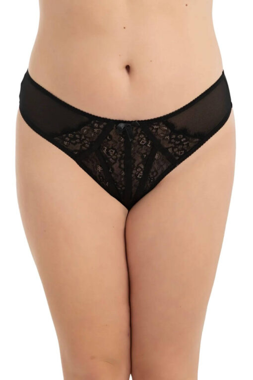 Γυναικείο String Plus Size G23030 - ΜΑΥΡΟ, 3XL - Image 4