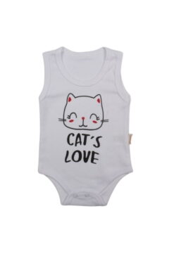 Κορμάκι Βρεφικό Αμάνικο Cat&apos;s Love R9002 - ΛΕΥΚΟ, 6 Μηνών