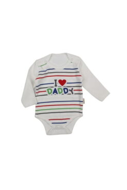 Κορμάκι Βρεφικό I Love Daddy Με Μακρύ Μανίκι D2141 - ΛΕΥΚΟ, 12 Μηνών