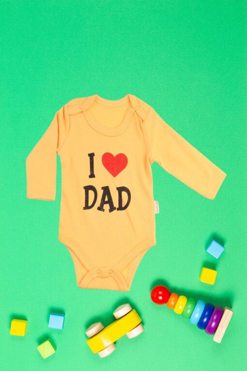 Κορμάκι Βρεφικό Μακρύ Μανίκι Love Dad D2226 - ΚΙΤΡΙΝΟ, 3 Μηνών - Image 2