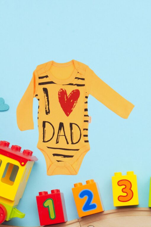 Κορμάκι Βρεφικό Μακρύ Μανίκι Love Dad D2254 - ΚΙΤΡΙΝΟ, 3 Μηνών - Image 2