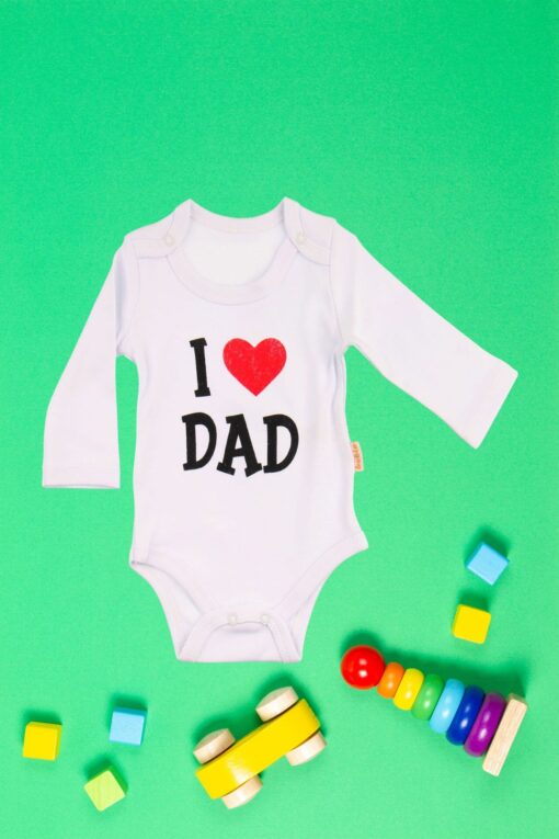Κορμάκι Βρεφικό Μακρύ Μανίκι Love Dad G2226 - ΛΕΥΚΟ, 18 Μηνών - Image 2