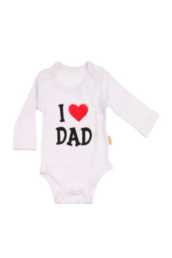 Κορμάκι Βρεφικό Μακρύ Μανίκι Love Dad G2226 - ΛΕΥΚΟ, 6 Μηνών