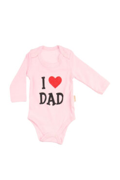 Κορμάκι Βρεφικό Μακρύ Μανίκι Love Dad R2226 - ΡΟΖ, 3 Μηνών