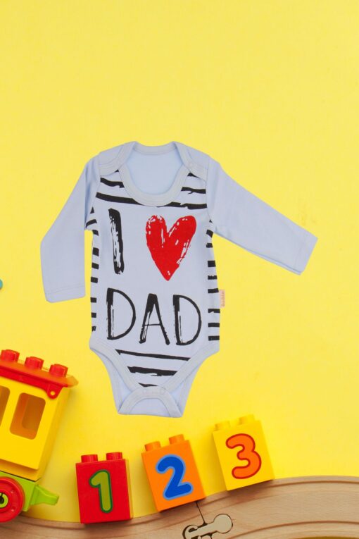 Κορμάκι Βρεφικό Μακρύ Μανίκι Love Dad W2254 - ΓΑΛΑΖΙΟ, 18 Μηνών - Image 2