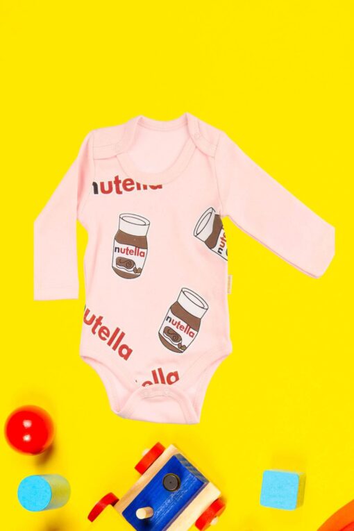 Κορμάκι Βρεφικό Μακρύ Μανίκι Nutella R2258 - ΡΟΖ, 18 Μηνών - Image 2