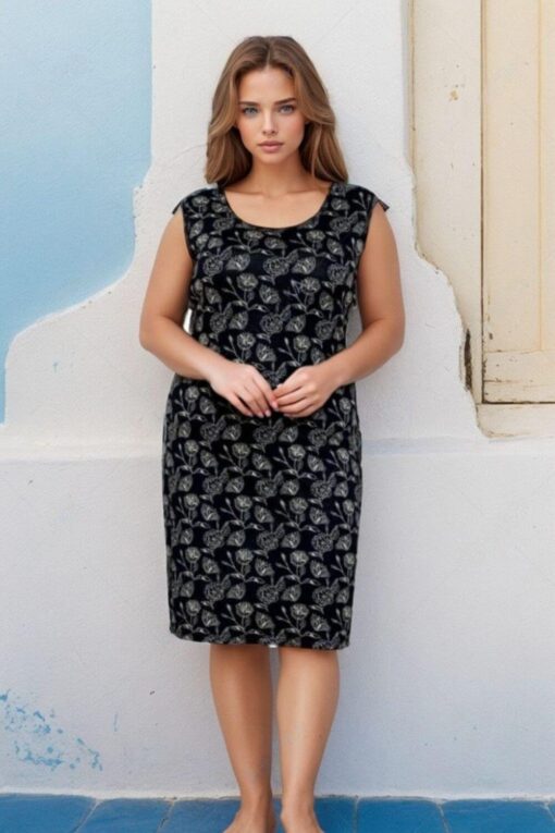 Νυχτικό Αμάνικο Homewear 5057 - ΜΑΥΡΟ, XXL - Image 4