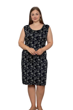 Νυχτικό Αμάνικο Homewear 5057 - ΜΑΥΡΟ, XXL