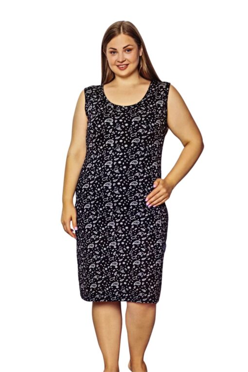 Νυχτικό Αμάνικο Homewear 5059 - ΜΑΥΡΟ, 4XL - Image 4