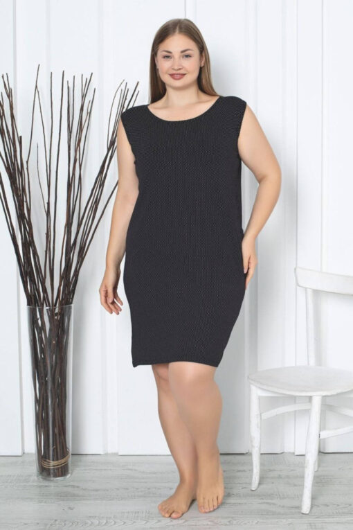Νυχτικό Αμάνικο Homewear G5188 - ΜΑΥΡΟ ΠΟΥΑ, 4XL - Image 2