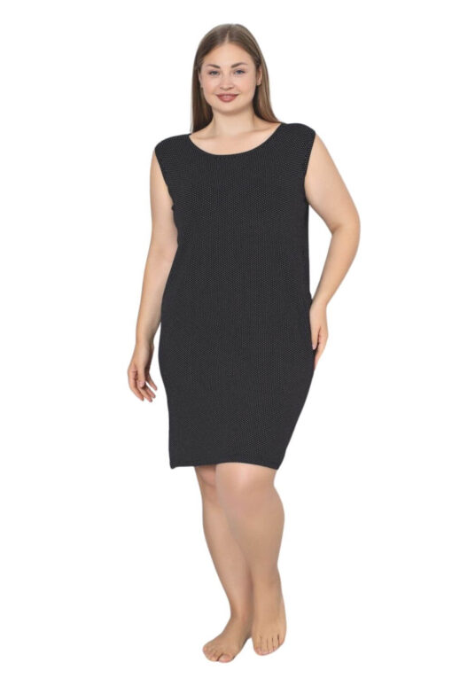 Νυχτικό Αμάνικο Homewear G5188 - ΜΑΥΡΟ ΠΟΥΑ, 4XL - Image 3