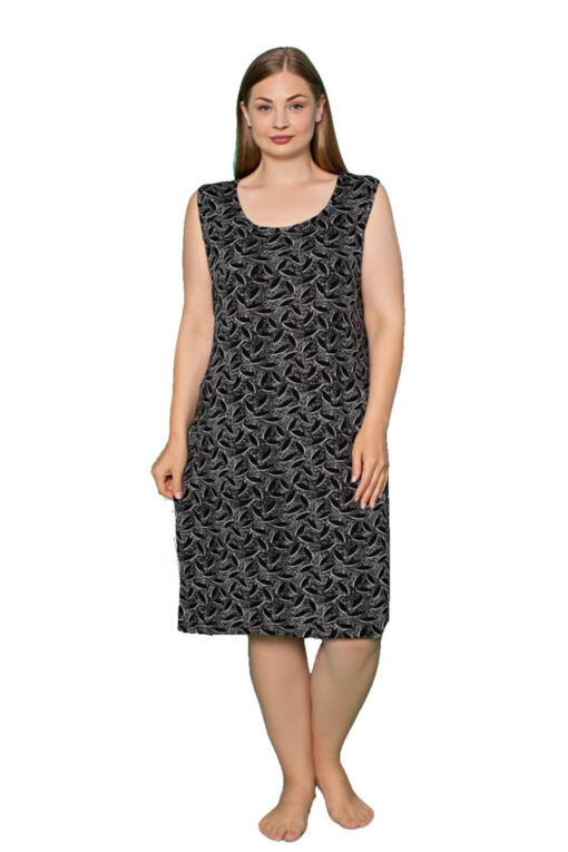 Νυχτικό Αμάνικο Homewear W5060 - ΜΑΥΡΟ, 3XL - Image 4