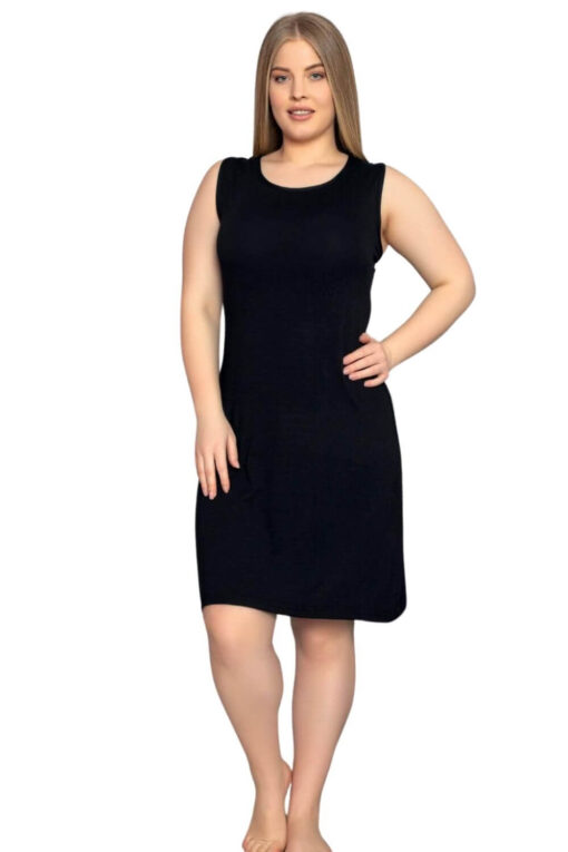 Νυχτικό Αμάνικο Homewear W5191 - ΜΑΥΡΟ, 4XL - Image 3