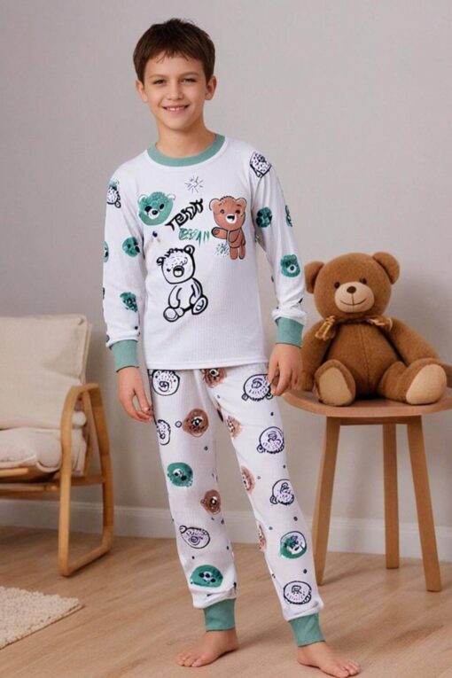 Παιδική Πιτζάμα Αγόρι Teddy Dear R10002 - ΜΕΝΤΑ, 9-12 Μηνών - Image 5