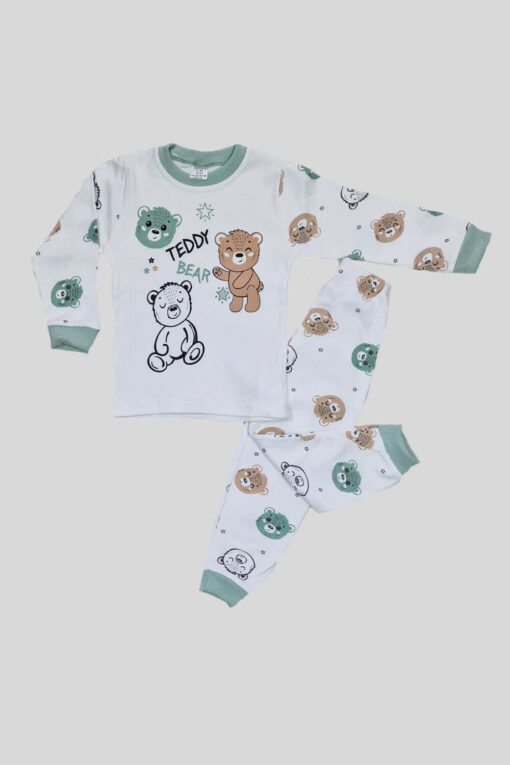 Παιδική Πιτζάμα Αγόρι Teddy Dear R10002 - ΜΕΝΤΑ, 9-12 Μηνών - Image 2