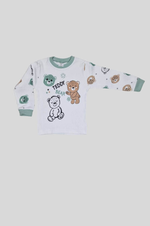 Παιδική Πιτζάμα Αγόρι Teddy Dear R10002 - ΜΕΝΤΑ, 9-12 Μηνών - Image 3