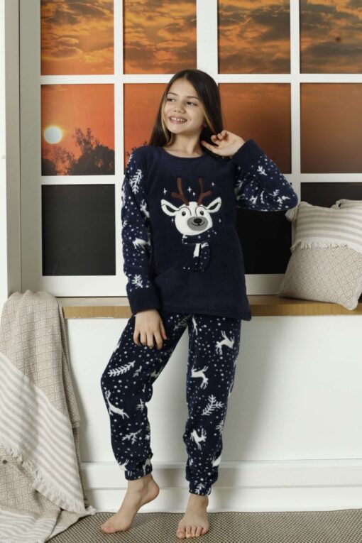 Παιδική Πιτζάμα Fleece Fawn W22016 - ΜΠΛΕ, 5-6 Ετών - Image 2