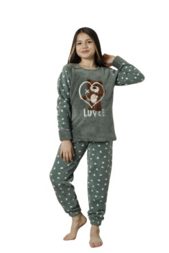 Παιδική Πιτζάμα Fleece Little Bear 22010 - ΜΕΝΤΑ, 5-6 Ετών