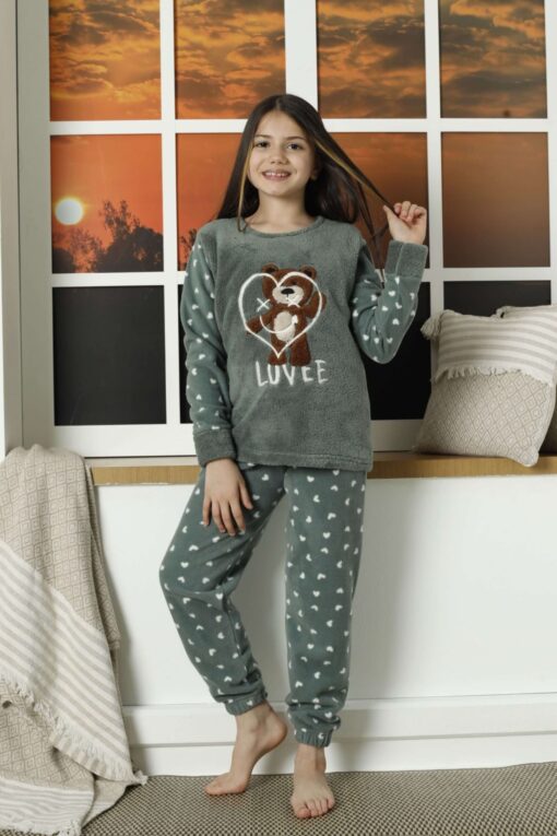 Παιδική Πιτζάμα Fleece Little Bear 22010 - ΜΕΝΤΑ, 5-6 Ετών - Image 2