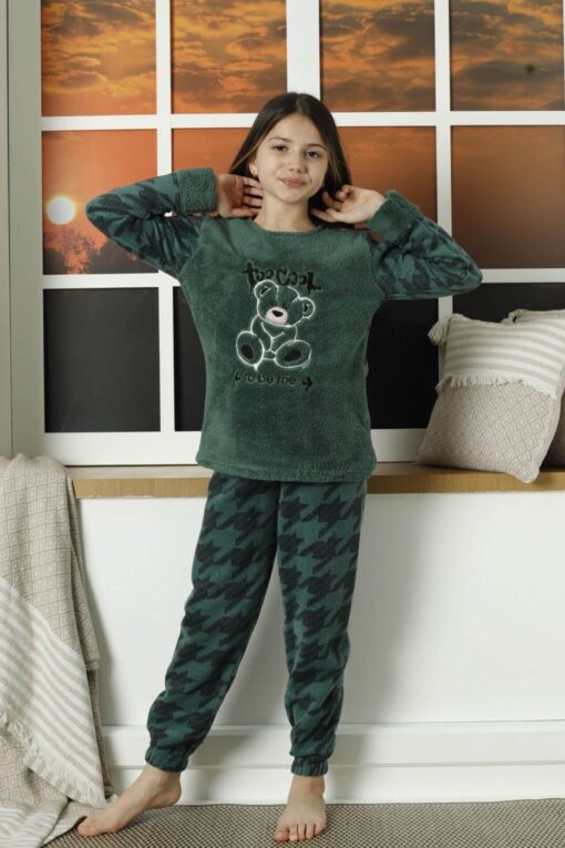 Παιδική Πιτζάμα Fleece Little Bear 22028 - ΠΡΑΣΙΝΟ, 7-8 Ετών - Image 6