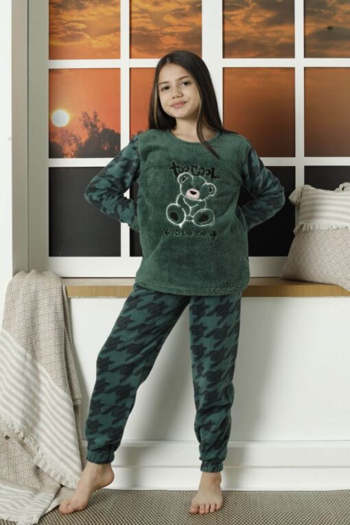 Παιδική Πιτζάμα Fleece Little Bear 22028 - ΠΡΑΣΙΝΟ, 7-8 Ετών - Image 2