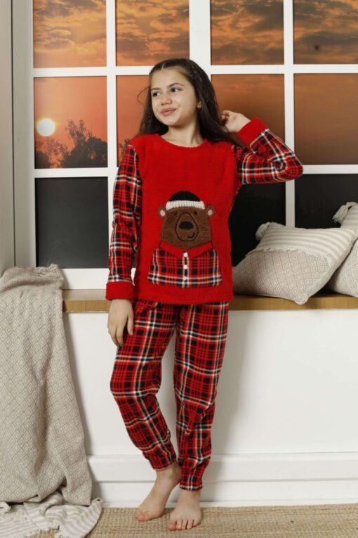 Παιδική Πιτζάμα Fleece Little Bear 22036 - ΚΟΚΚΙΝΟ, 9-10 Ετών - Image 6