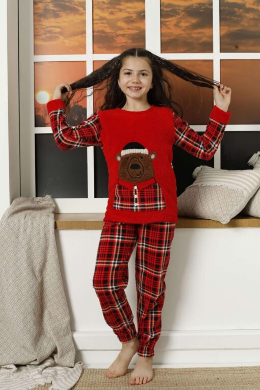 Παιδική Πιτζάμα Fleece Little Bear 22036 - ΚΟΚΚΙΝΟ, 9-10 Ετών - Image 2