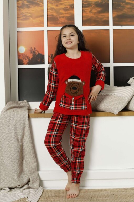 Παιδική Πιτζάμα Fleece Little Bear 22036 - ΚΟΚΚΙΝΟ, 9-10 Ετών - Image 3