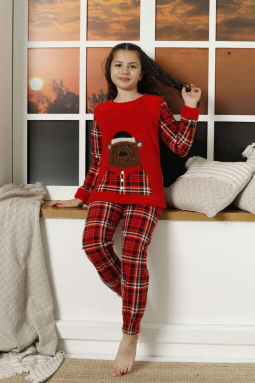 Παιδική Πιτζάμα Fleece Little Bear 22036 - ΚΟΚΚΙΝΟ, 9-10 Ετών - Image 5