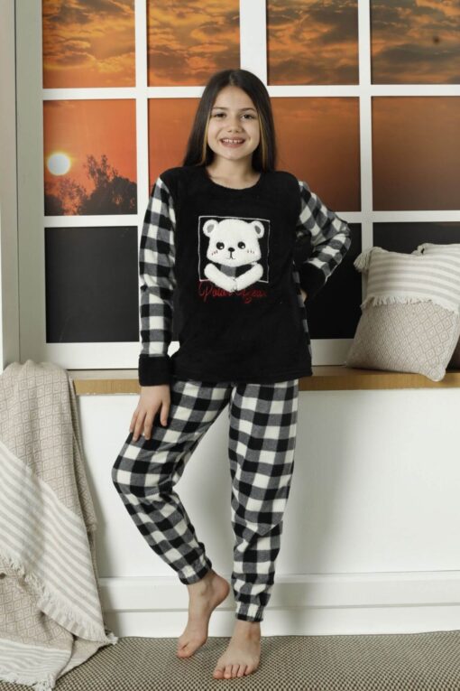 Παιδική Πιτζάμα Fleece Panda 22014 - ΜΑΥΡΟ-ΛΕΥΚΟ, 5-6 Ετών - Image 5