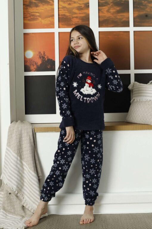 Παιδική Πιτζάμα Fleece Snowman 22018 - ΜΠΛΕ, 5-6 Ετών - Image 6