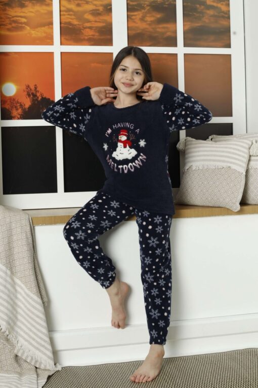 Παιδική Πιτζάμα Fleece Snowman 22018 - ΜΠΛΕ, 5-6 Ετών - Image 5