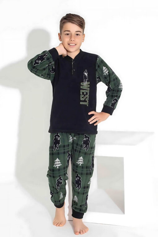 Παιδική Πιτζάμα Για Αγόρι Fleece D3738 - ΜΑΥΡΟ, 12 Ετών - Image 3