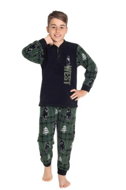 Παιδική Πιτζάμα Για Αγόρι Fleece D3738 - ΜΑΥΡΟ, 11 Ετών