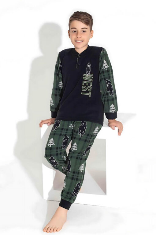 Παιδική Πιτζάμα Για Αγόρι Fleece D3738 - ΜΑΥΡΟ, 12 Ετών - Image 2