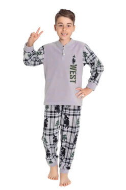 Παιδική Πιτζάμα Για Αγόρι Fleece S3738 - ΓΚΡΙ, 11 Ετών
