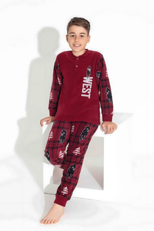 Παιδική Πιτζάμα Για Αγόρι Fleece W3737 - ΜΠΟΡΝΤΟ, 7 Ετών - Image 2