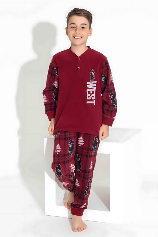 Παιδική Πιτζάμα Για Αγόρι Fleece W3737 - ΜΠΟΡΝΤΟ, 7 Ετών - Image 3