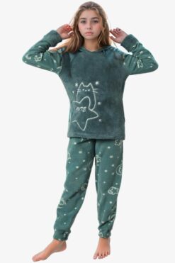 Παιδική πιτζάμα για κορίτσι fleece 22017 - ΚΥΠΑΡΙΣΣΙ, 5 Ετών