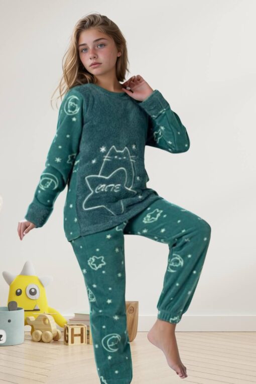 Παιδική πιτζάμα για κορίτσι fleece 22017 - ΚΥΠΑΡΙΣΣΙ, 5 Ετών - Image 2