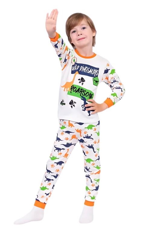 Παιδική Πιτζάμα Wild Dinosaurs Για Αγόρι R3175 - ΠΟΡΤΟΚΑΛΙ, 4 Ετών - Image 2