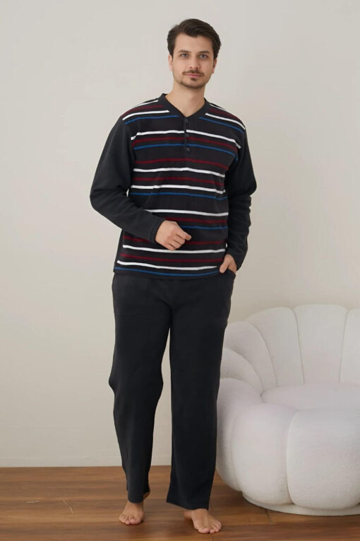 Πιτζάμα Ανδρική Fleece R4023 - ΑΝΘΡΑΚΙ, M - Image 2