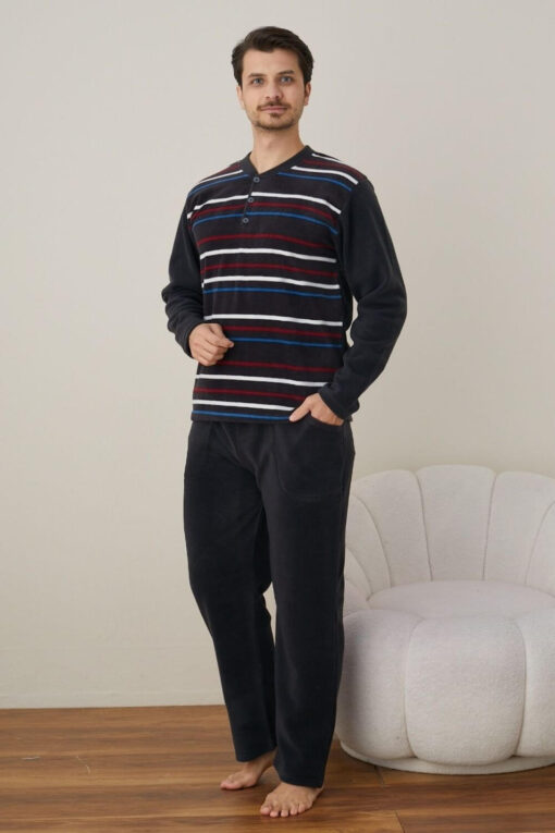 Πιτζάμα Ανδρική Fleece R4023 - ΑΝΘΡΑΚΙ, M - Image 3