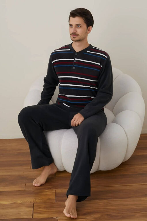Πιτζάμα Ανδρική Fleece R4023 - ΑΝΘΡΑΚΙ, M - Image 4